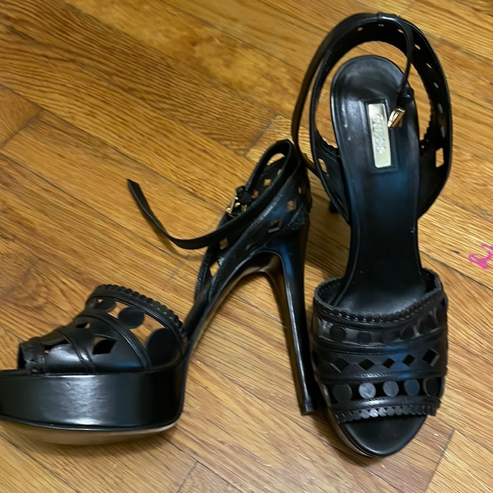 Guess leather sz 10 heels Black Fashion Hot Nigh out Party women shoes platform